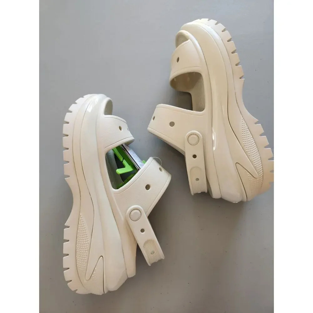 New Crocs Mega Crush Sandal Size M9/W11 Ivory Heavy Weight
